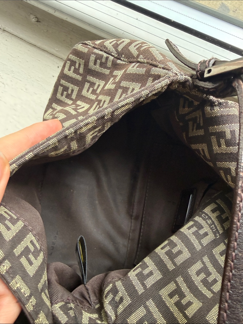 Fendi Brown FF Logo Mini Mama Baguette Shoulder Bag - Picture 6 of 8